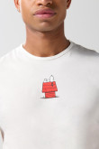 Camiseta cuello redondo crema clara de Snoopy