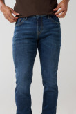 Jean skinny tiro bajo azul oscuro ajustado con bolsillos