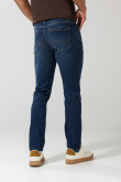 Jean skinny tiro bajo azul oscuro ajustado con bolsillos