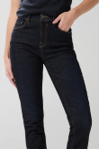 Jean jegging tiro alto azul intenso con costuras visibles