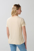 Camiseta algodón unicolor con cuello redondo y manga corta