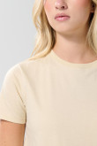 Camiseta algodón unicolor con cuello redondo y manga corta