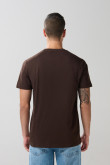 Camiseta cuello redondo unicolor en algodón con manga corta