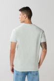Camiseta cuello redondo unicolor en algodón con manga corta
