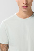 Camiseta cuello redondo unicolor en algodón con manga corta