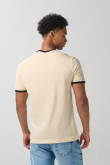 Camiseta unicolor con manga corta, contrastes y arte marino