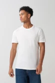 Camiseta ajustada en algodón unicolor con manga corta