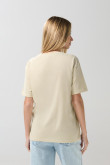 Camiseta en algodón kaki clara con manga corta