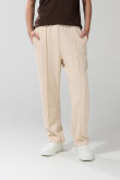 Pantalón jogger unicolor con bota recta y vena en frente