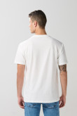 Camiseta manga corta crema en algodón college