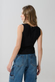 Camiseta manga sisa negra con arte de Looney Tunes