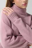 Suéter holgado multicolor tejido con cuello alto