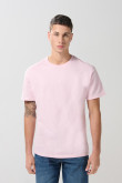 Camiseta unicolor manga corta con estampado de playa