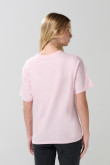 Camiseta unicolor manga corta con arte de osito