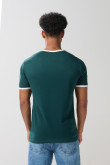 Camiseta manga corta con contrastes unicolor college