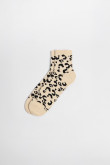 Medias cortas unicolores con diseños animal print