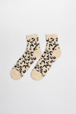 Medias cortas unicolores con diseños animal print