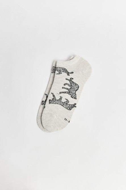 Medias unicolores tobilleras con artes de animal print
