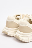 Tenis de plataforma kakis oscuros con cortes en contraste