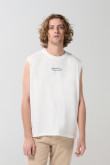 Camiseta manga sisa unicolor oversize con arte de playa