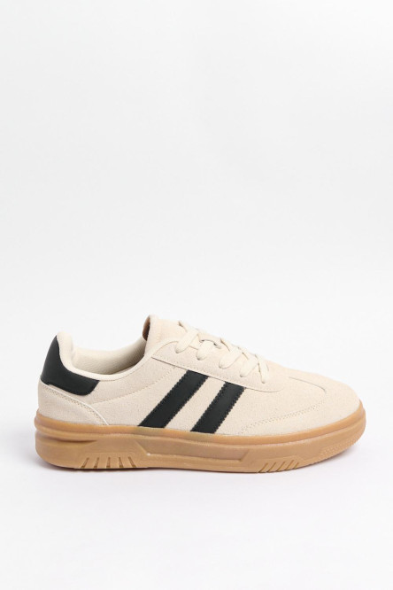 Tenis unicolores casuales con contrastes y cortes