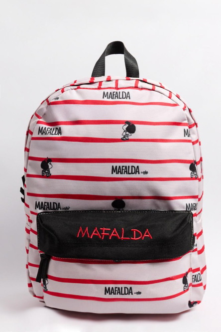 Maleta crema clara de Mafalda con correas ajustables