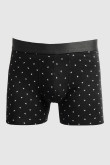 Bóxer negro midway brief-largo con figuras estampadas