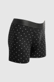 Bóxer negro midway brief-largo con figuras estampadas
