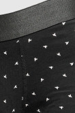 Bóxer negro midway brief-largo con figuras estampadas