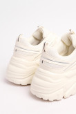 Tenis de plataforma cremas con detalles reflectivos
