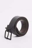 Cinturón café reversible con hebilla metálica cuadrada
