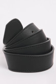 Cinturón reversible negro con chapa metálica rectangular
