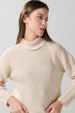 Suéter holgado multicolor  tejido con cuello alto