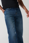 Jean azul oscuro 90´S con tiro bajo y bota recta
