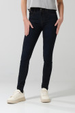 Jean push up azul intenso con cremallera, realce y tiro alto