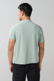 Camiseta polo unicolor manga corta con cuello nerú