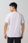 Camiseta en algodón manga corta unicolor con texto en frente
