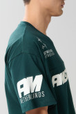 Camiseta cuello V oversize unicolor con diseño college