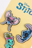 Set de pines unicolores X3 metálicos de Lilo & Stitch
