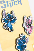 Set X3 de pines unicolores metálicos de Lilo & Stitch