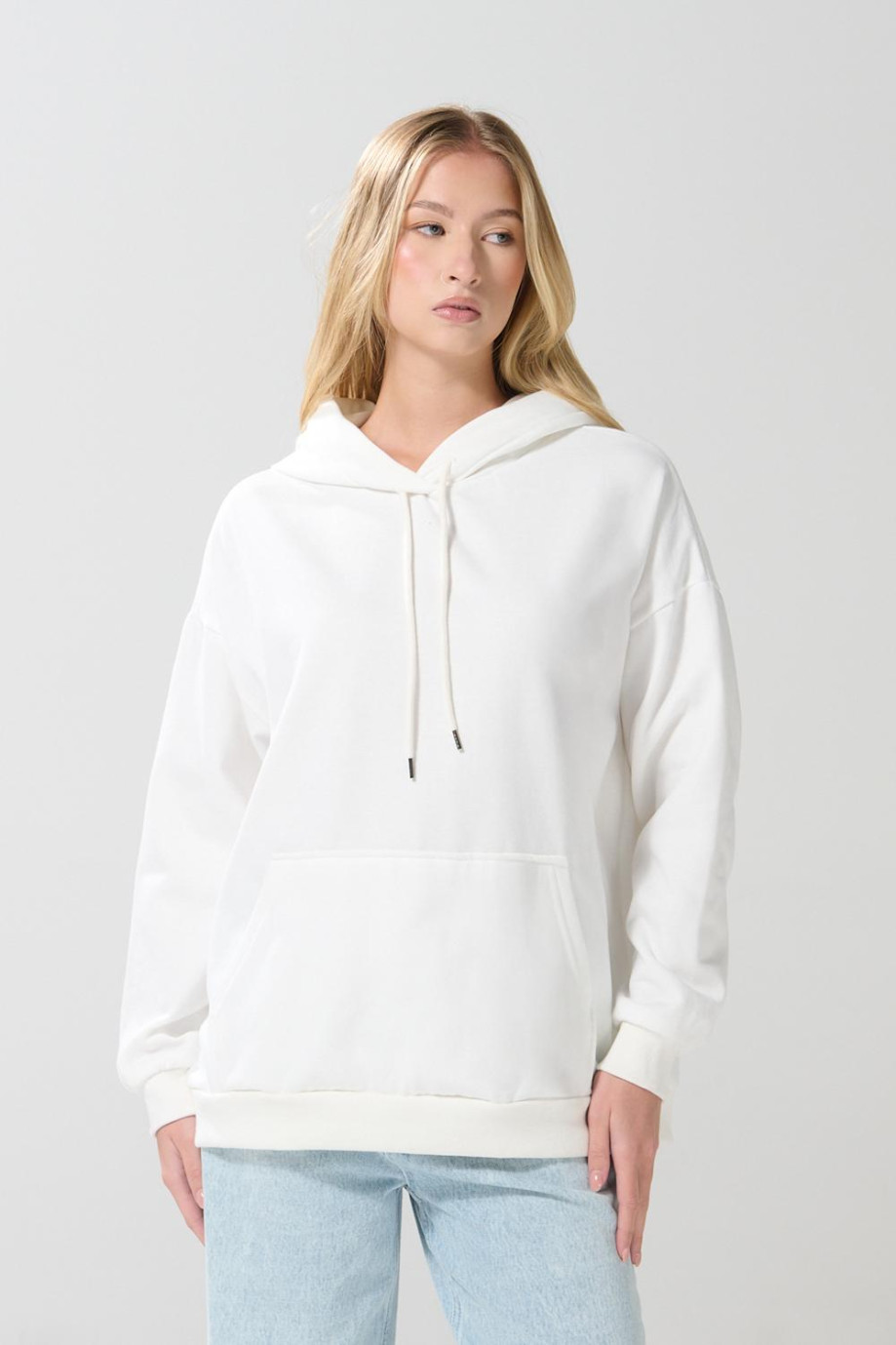 Buzo capota femenino oversize unicolor