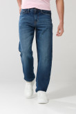 Jean tiro bajo 90´S azul con bota recta y bolsillos