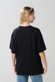 Camiseta oversize unicolor manga corta en algodón