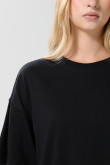 Camiseta oversize unicolor manga corta en algodón