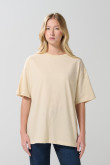 Camiseta oversize unicolor manga corta en algodón