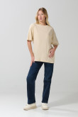 Camiseta oversize unicolor manga corta en algodón
