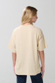 Camiseta oversize unicolor manga corta en algodón