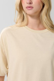 Camiseta oversize unicolor manga corta en algodón