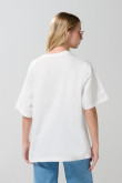 Camiseta oversize unicolor manga corta en algodón