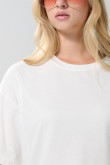 Camiseta oversize unicolor manga corta en algodón